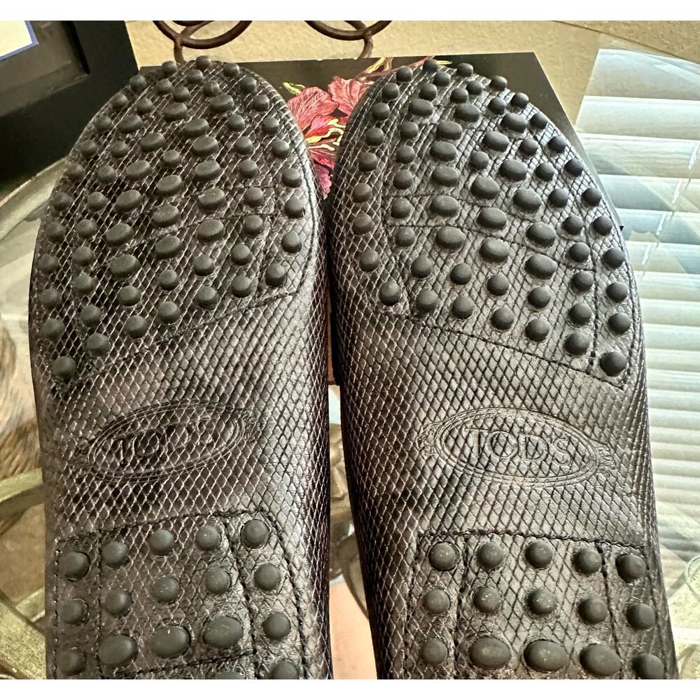 TOD'S Gommino Sliver Double T Leather Python Snake Effect Driving Shoes US 8 38 - Picture 7 of 9
